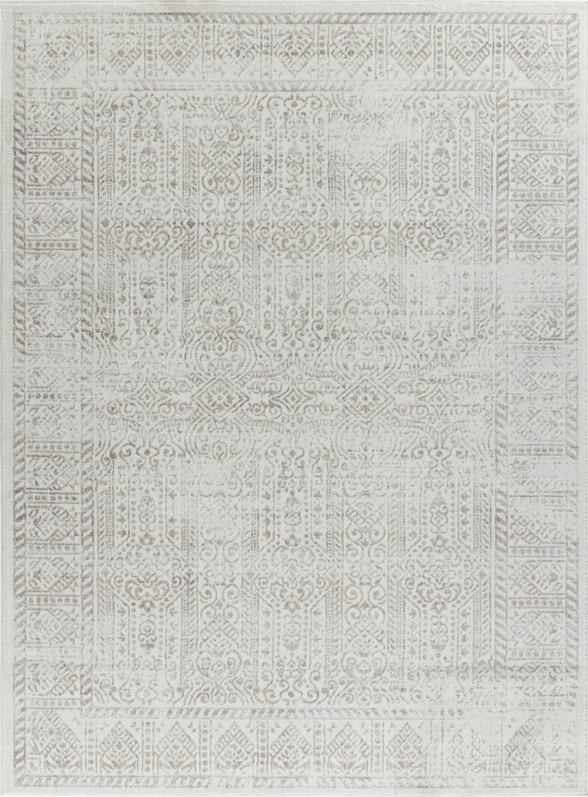 DANIA - Tapis Vintage Oriental Brun/Ivoire/Gris 160x215