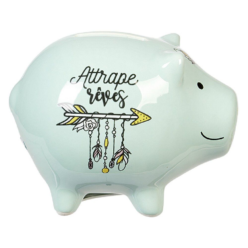 Tirelire cochon bleu attrape rêves