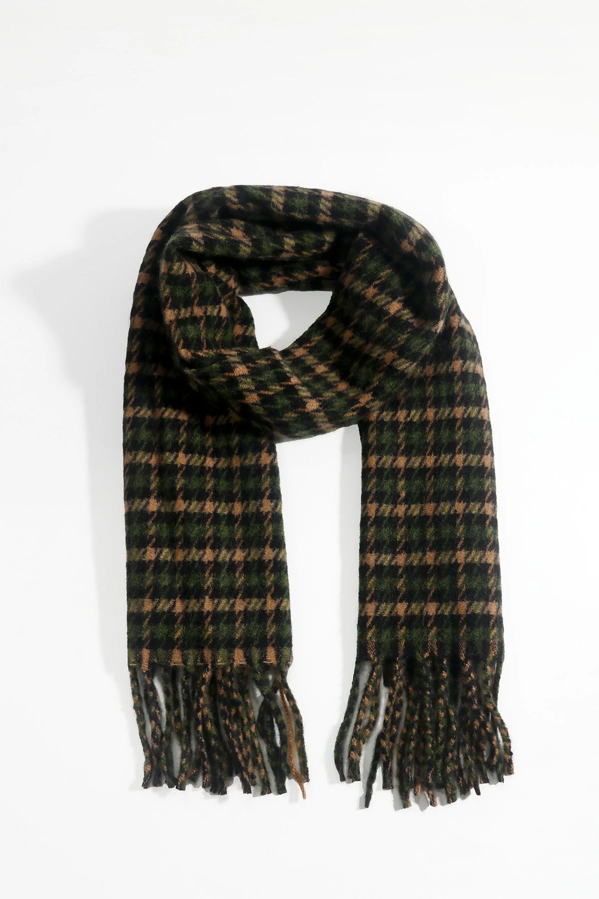Green Mini Check Scarf
