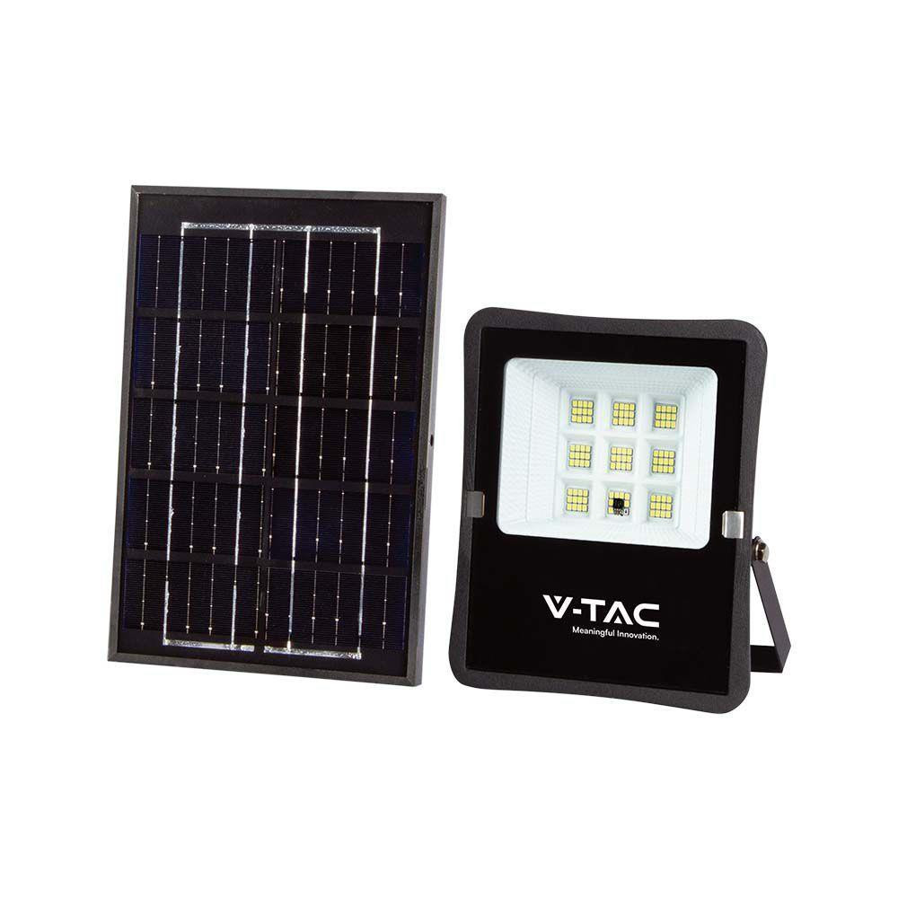 Naświetlacz LED Solarny V-TAC 6W Pilot, AUTO, Timer IP65 6400K 400lm