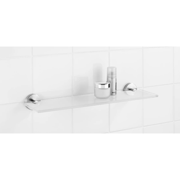 Glasablage »Bosio«, Edelstahl/Glas, Edelstahlfarben