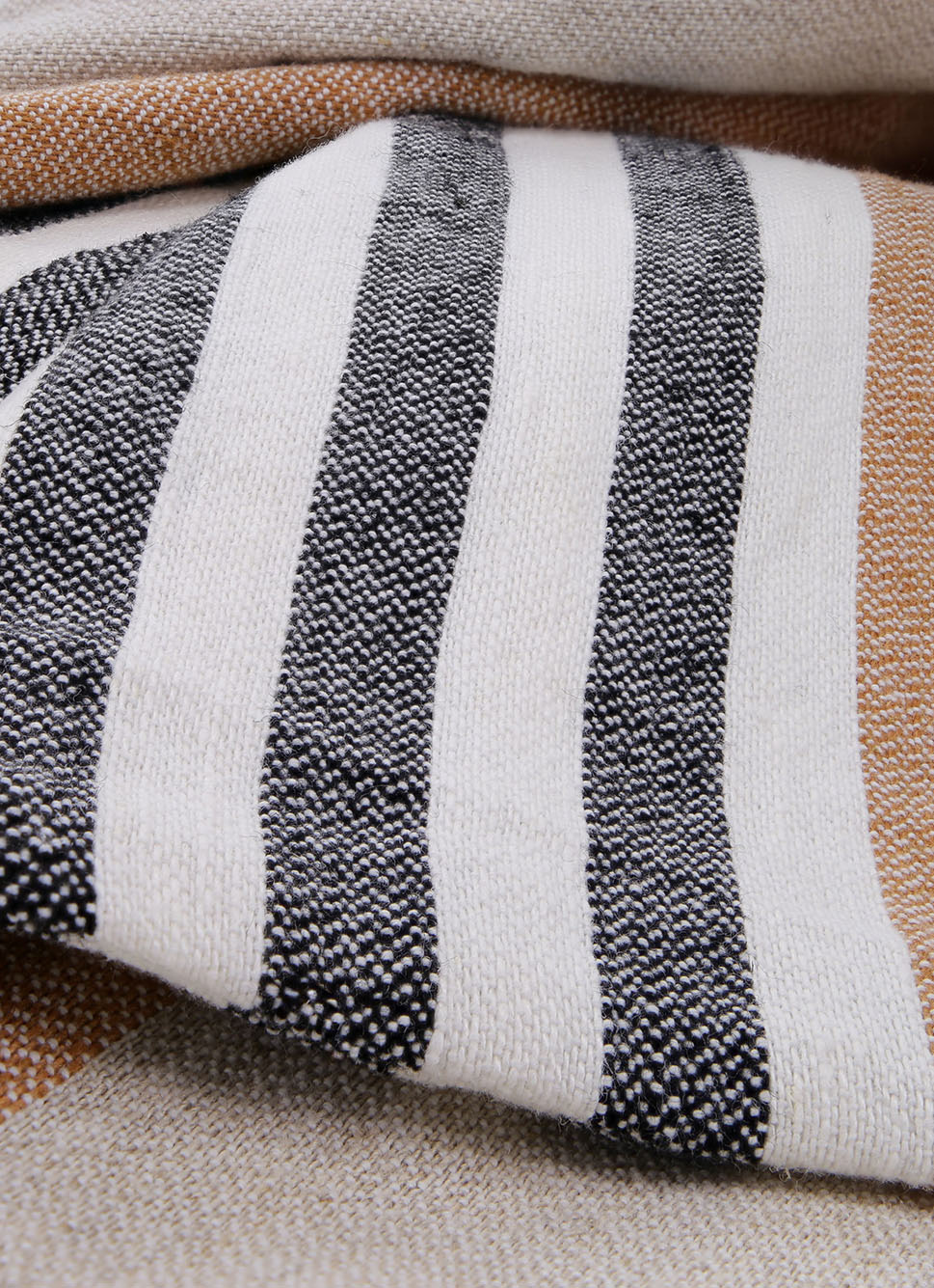 HOUSSE DE COUSSIN EN COTON ET LIN à RAYURES MULTICOLORE