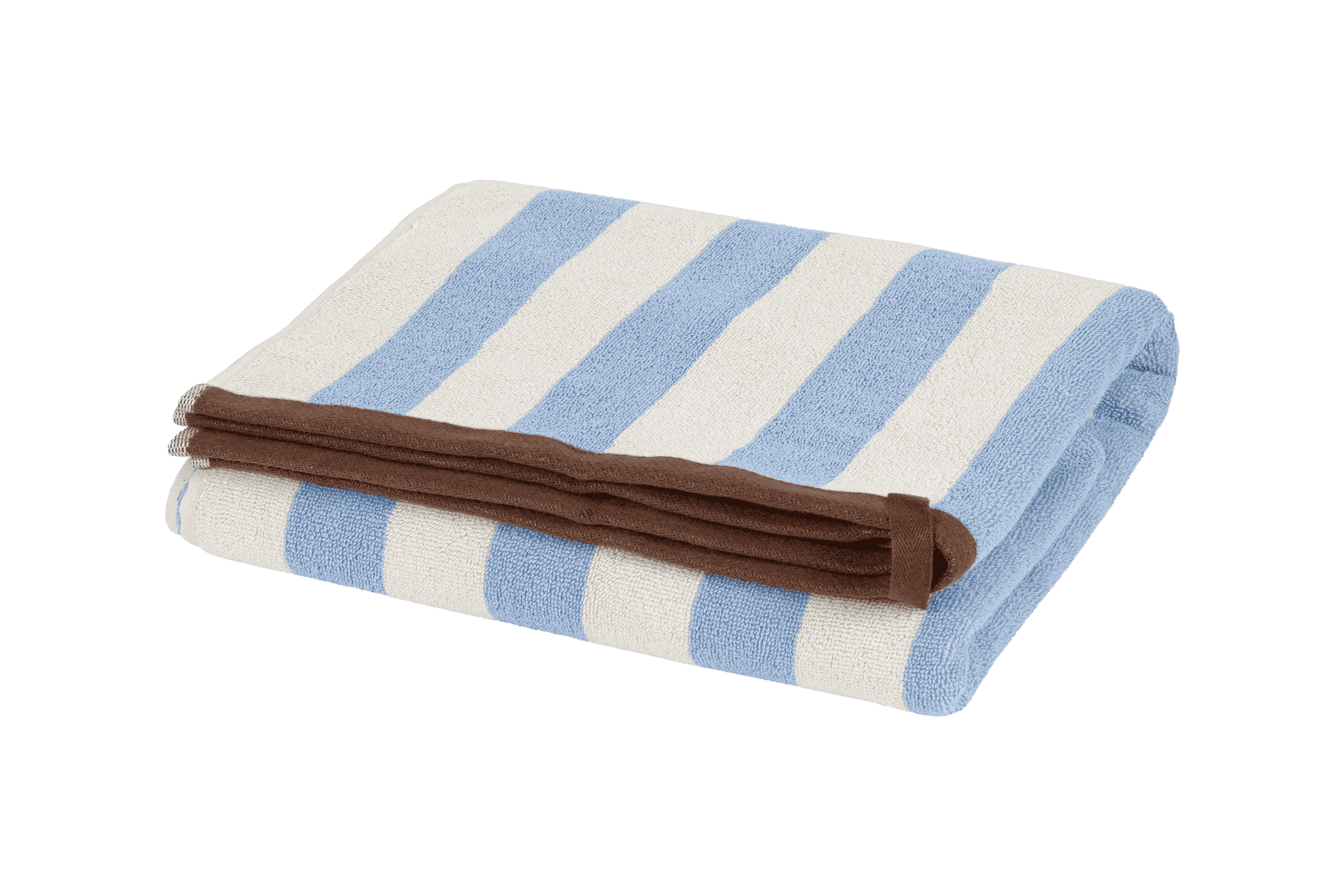 noo.ma Gobo badhanddoek - Baby Blue, gestreept, 140 x 70 cm