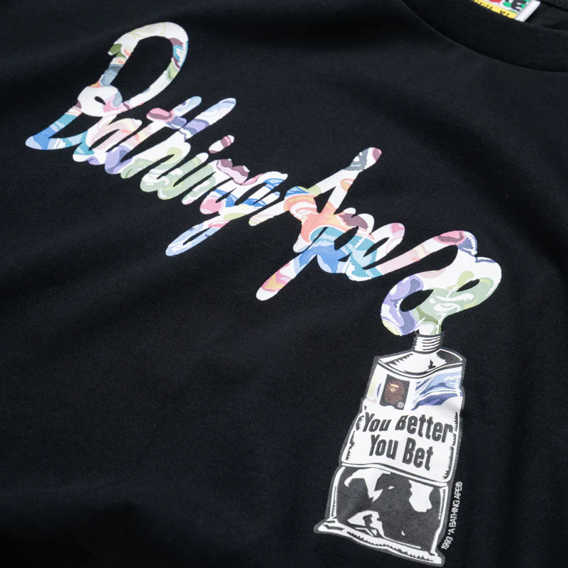 A Bathing Ape Art Camo Paint Tube Tee - Black