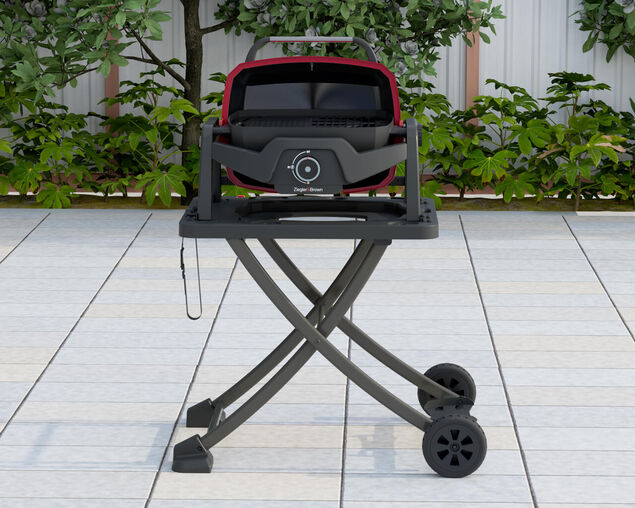 Ziggy Elite Nomad Single Burner Flame Failure BBQ plus Cart Bundle - Chilli Red