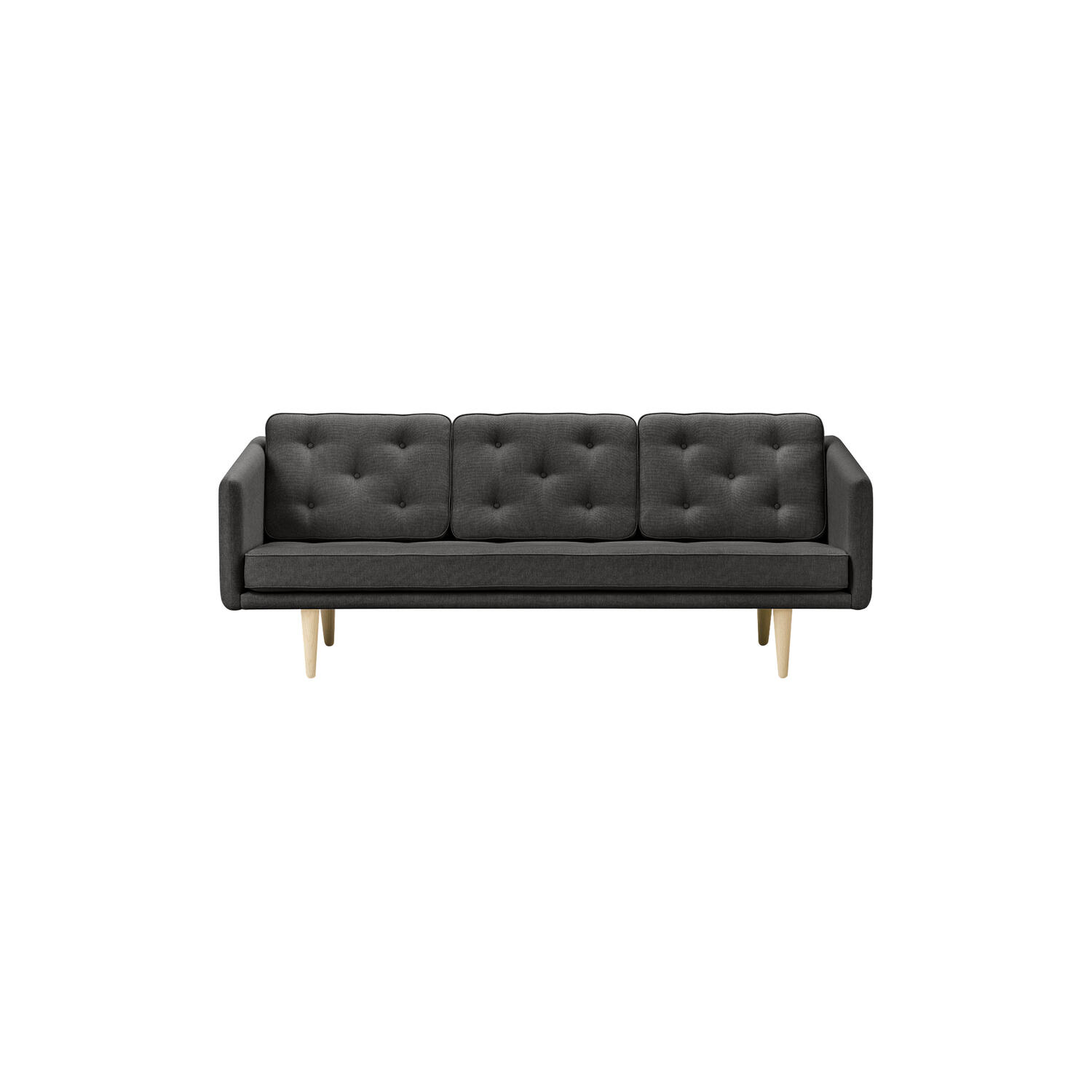 No. 1 2003 3 pers. sofa, dark grey/lakeret eg