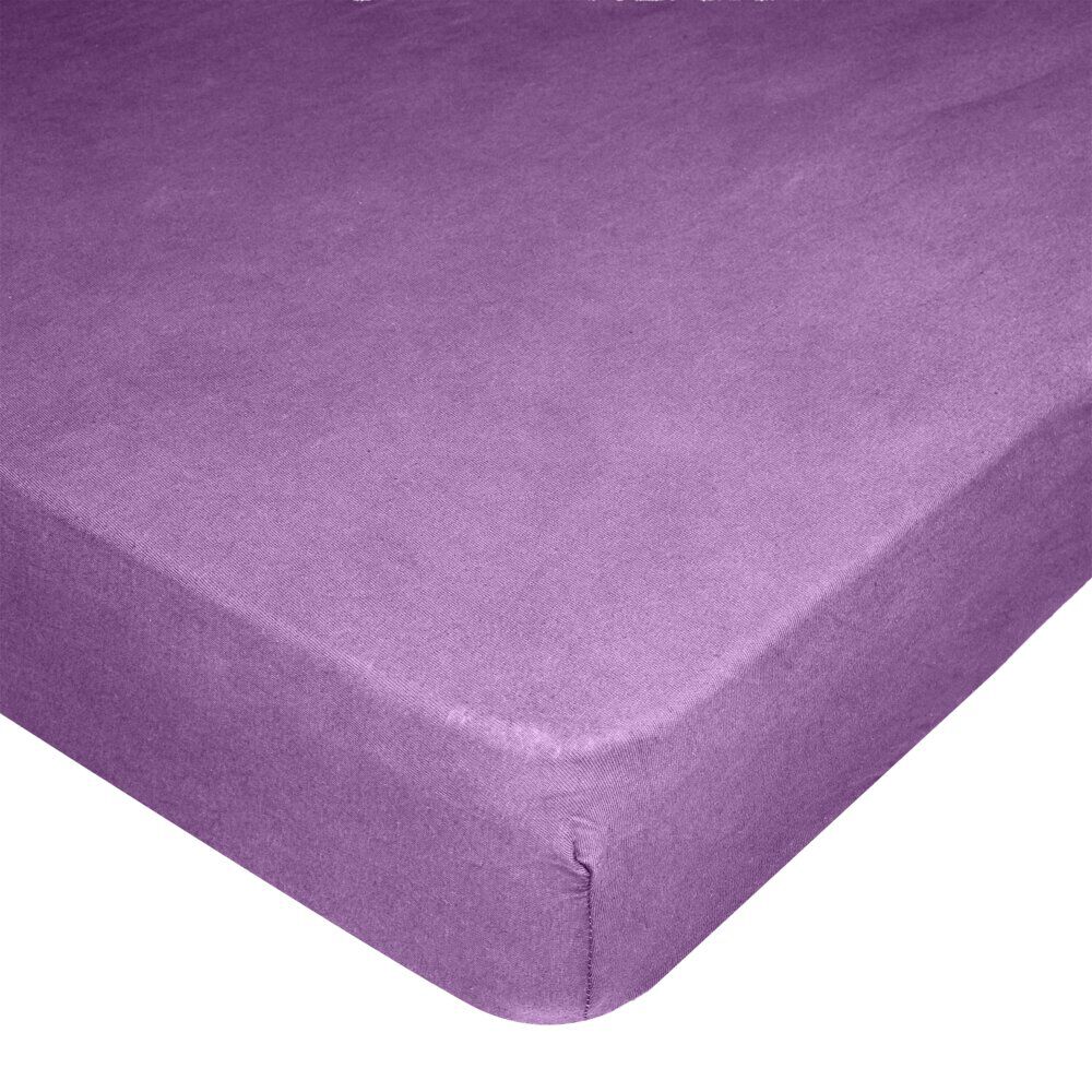 Drap housse 2 personnes 180x200cm coton jersey (3 modèles)