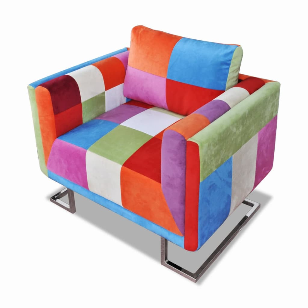 Fotel Wypoczynkowy Tapicerowany Patchwork Do Salonu Pokoju