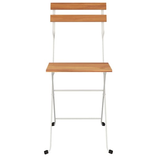 NNEVL Folding Bistro Chairs 4 pcs Solid Wood Acacia and Steel