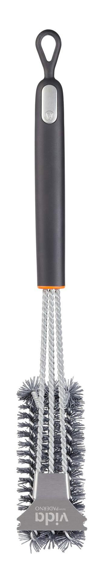 Vida by PADERNO 3-Sided Nylon Grill Brush with Scraper