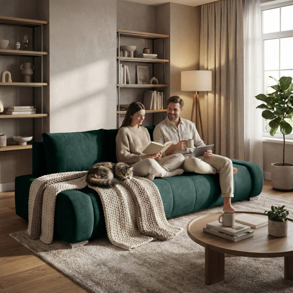Sofa trzyosobowa z funkcją spania DRACO