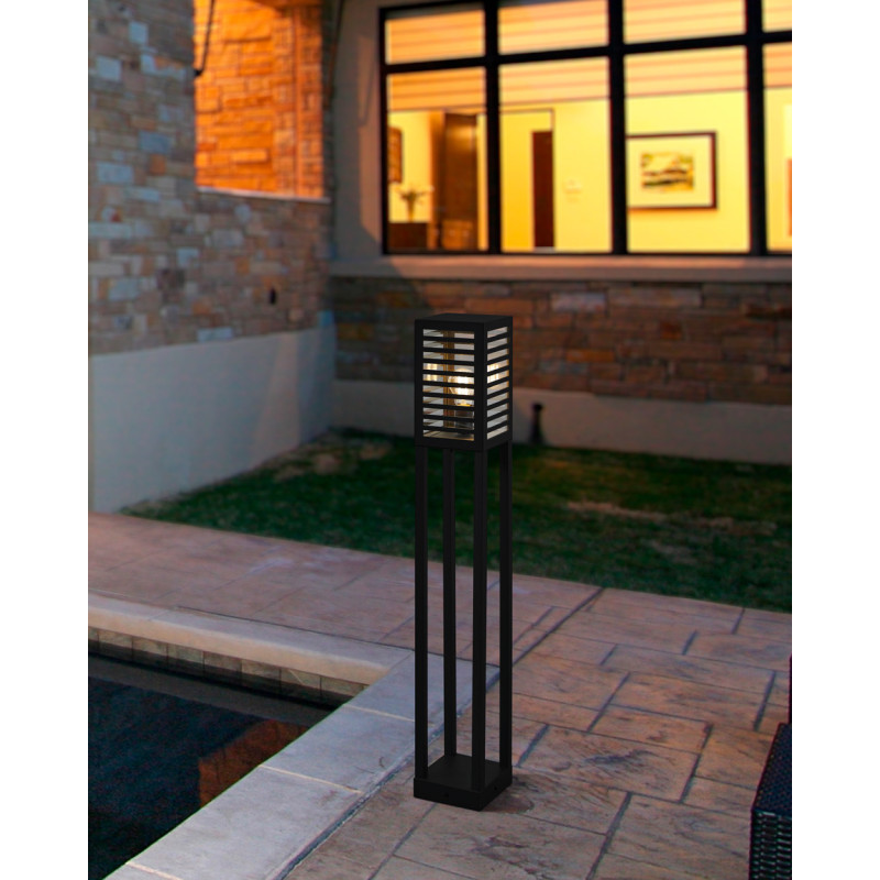 Borne extérieure Alamonte 3 noire 100 cm E27 60 W EGLO