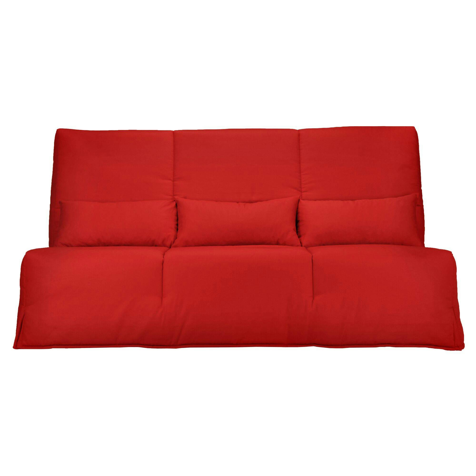 GAYA - Banquette clic-clac avec matelas latex rouge 140 x 200 cm