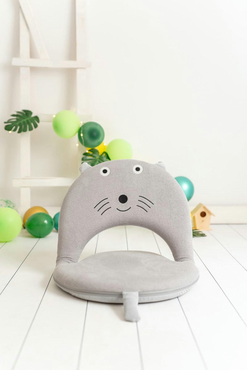 MONTESSORI - Siège mousse 100% coton gris