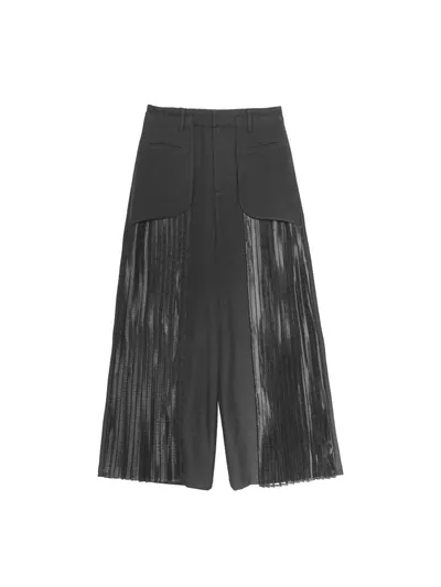 Pleated Pants With Mesh Detail - 25WDB160D
