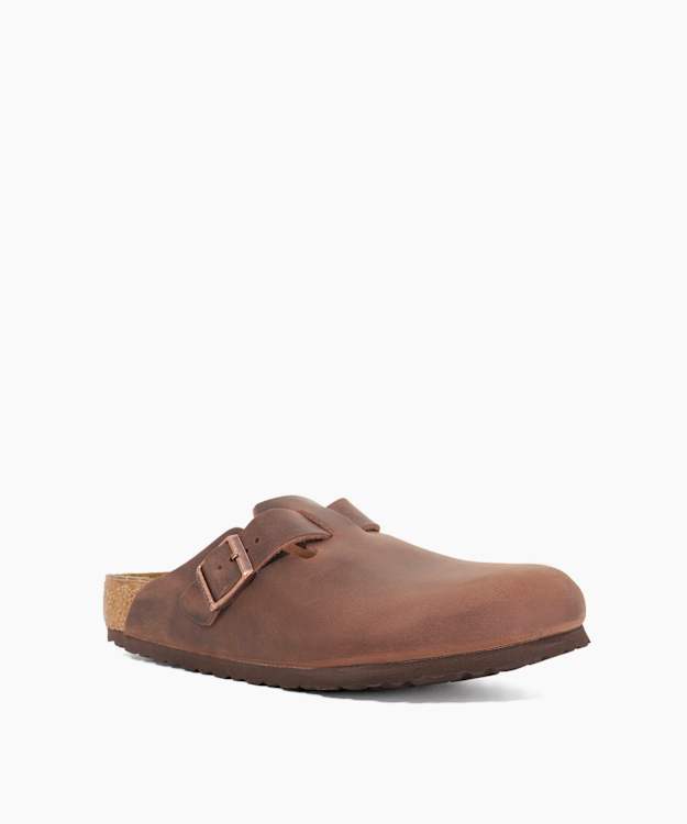 Boston Leoi Brown - Nubuck Clog Sandals