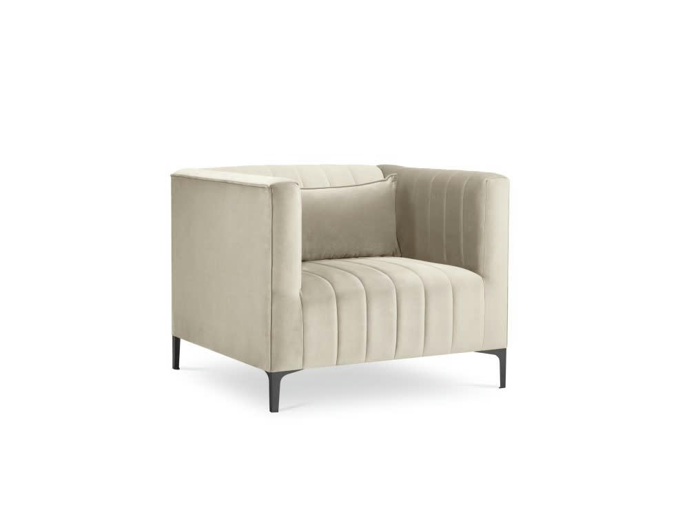 ANNITE - Fauteuil en velours beige