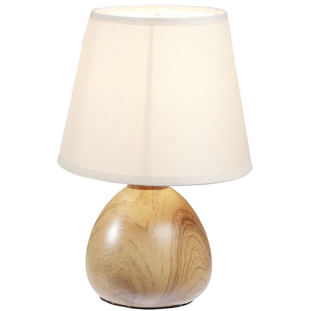 Lampe céramique effet bois cérusé 17x17xH26,5cm