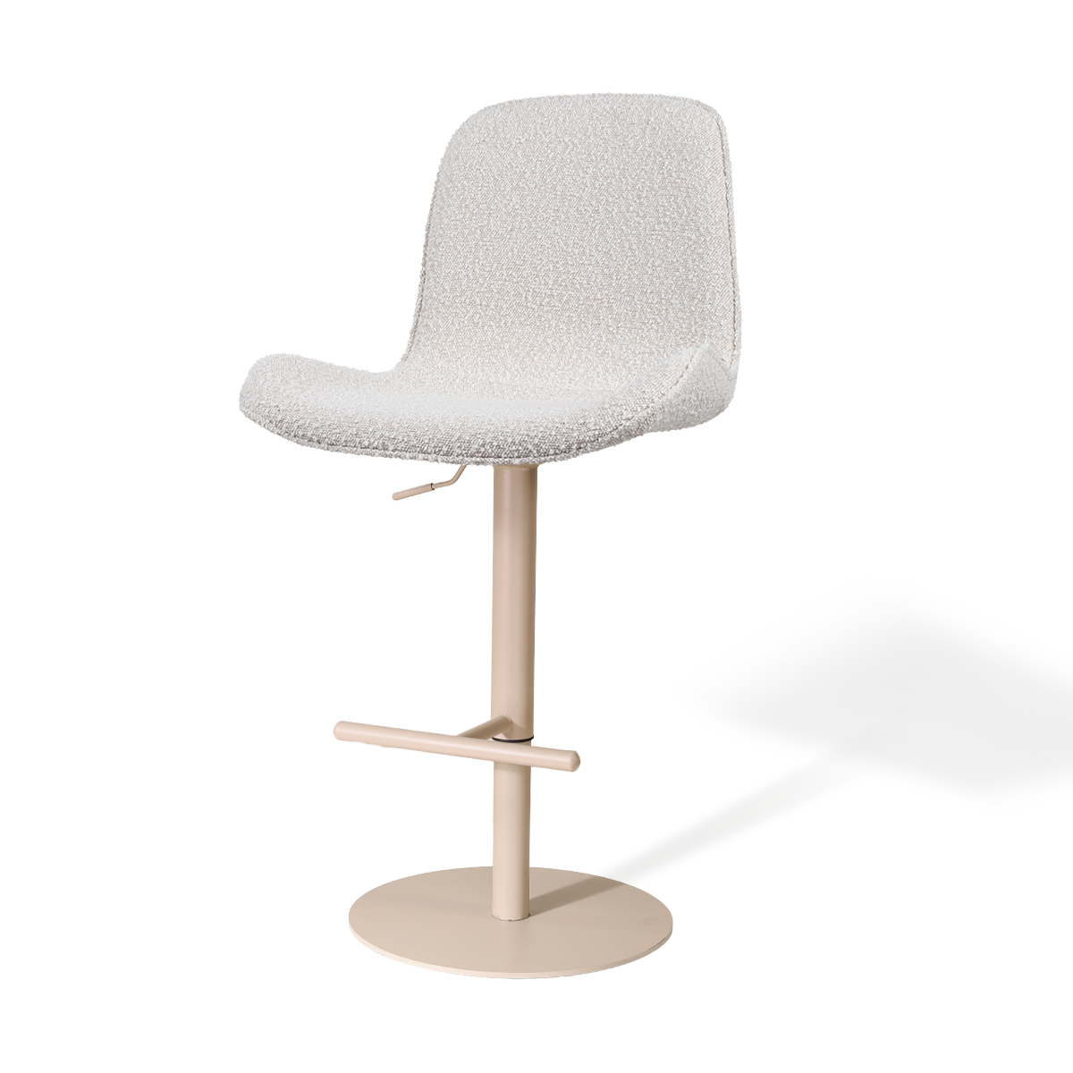 Nolon Niva-Fé tulp barkruk bouclé beige - verstelbaar - beige poten