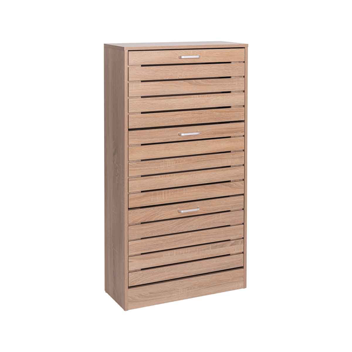 Sapateira ripada com 3 gavetas 120cm