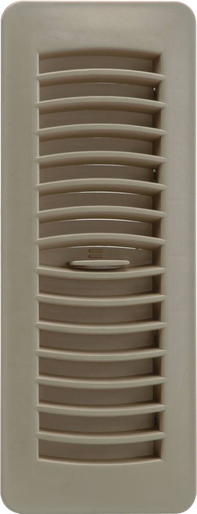 Imperial Louvered Plastic Floor Register, Adjustable, Dishwasher Safe, Taupe, 3 x 10-in