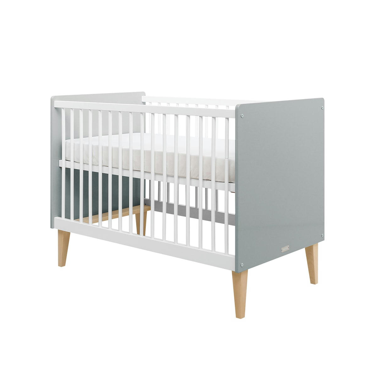 EMMA - Lit bébé 60x120 blanc gris