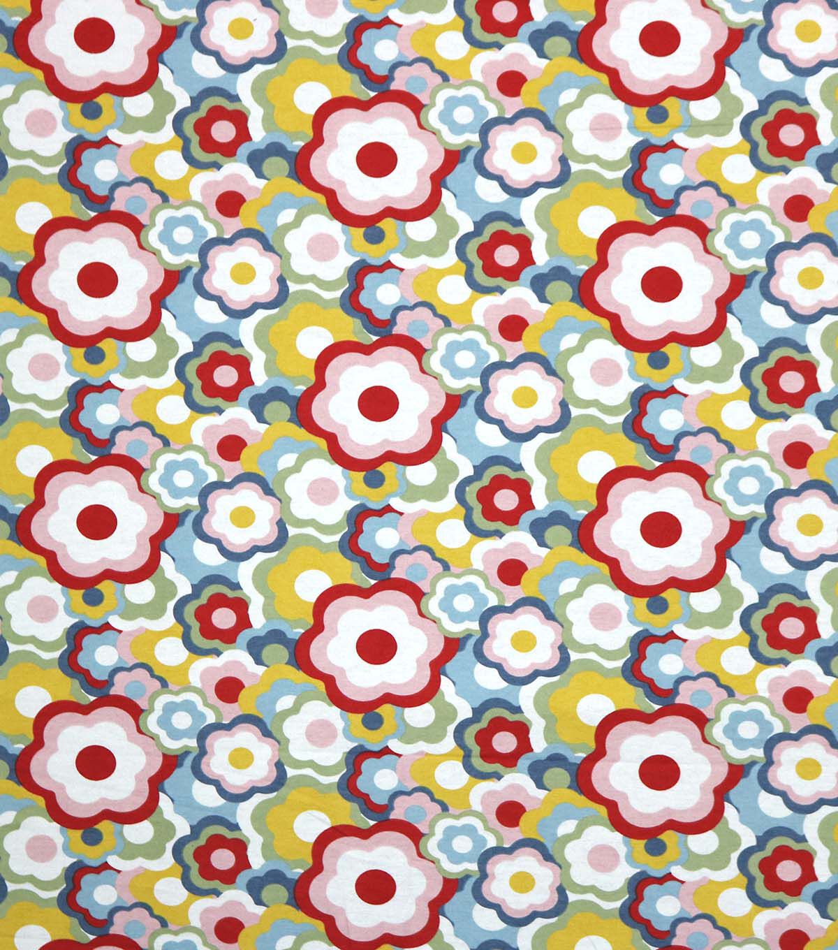 Mod Floral on Green Super Snuggle Flannel Fabric