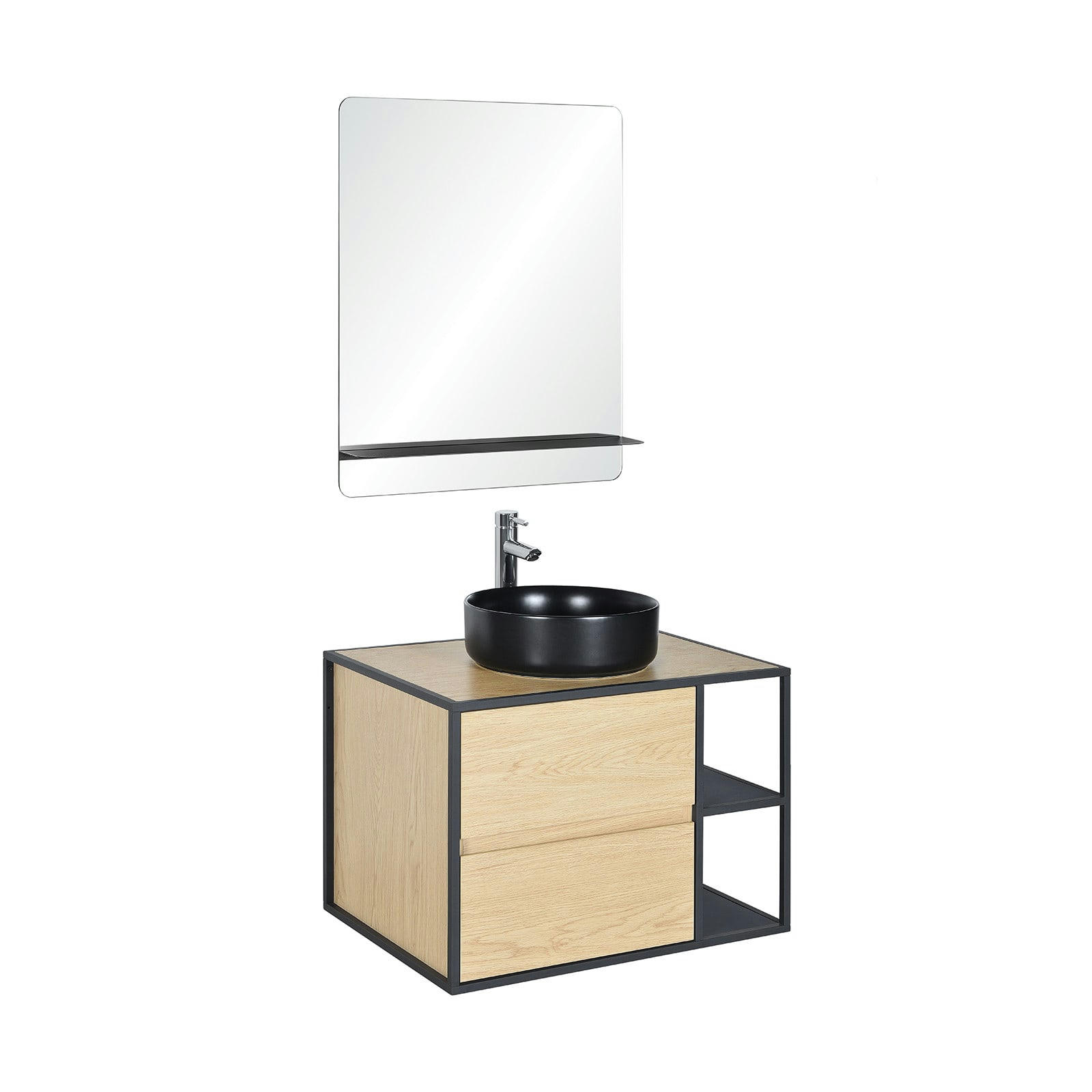 EDISSON - Meuble de salle de bain 70 cm  avec miroir et vasque