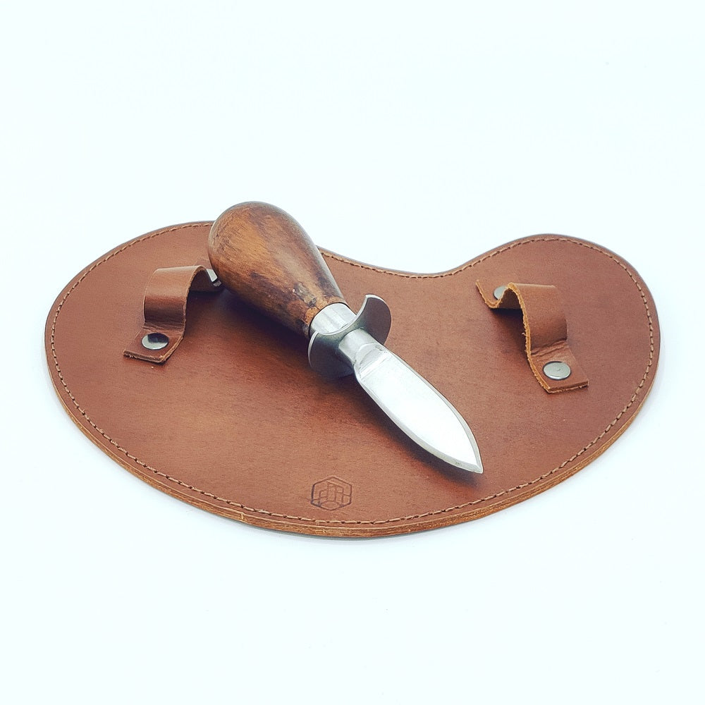 Brût Homeware oestermes met handschoen - leer