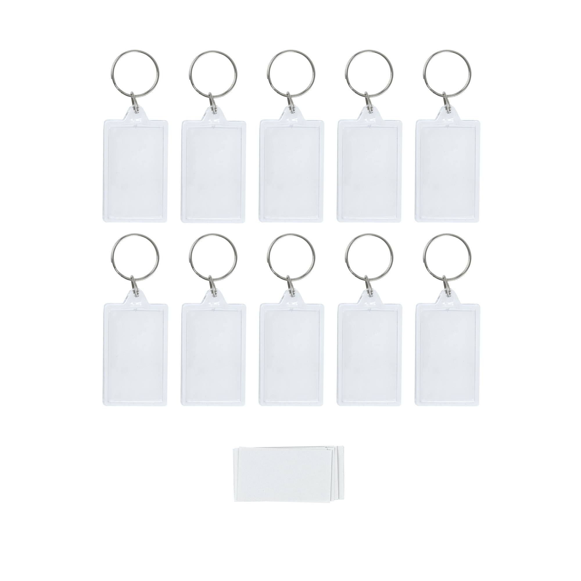 Clear Rectangle Keyrings 10 Pack
