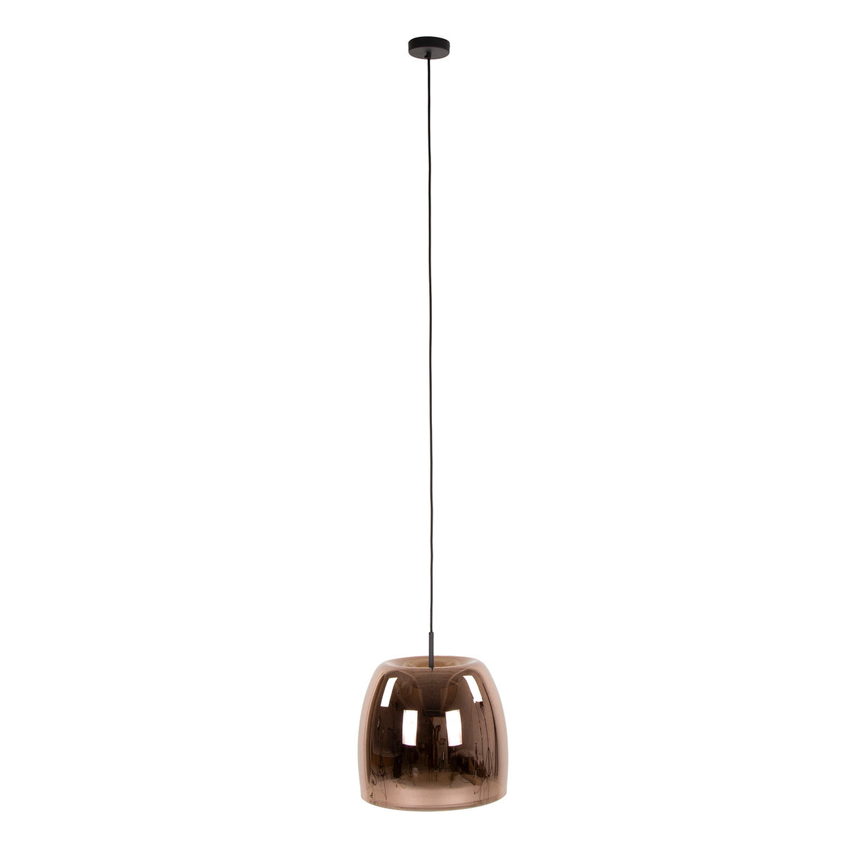 Giga Meubel Hanglamp Drift Glass - Koper Glas - 1-Lichts - 35x35x150cm