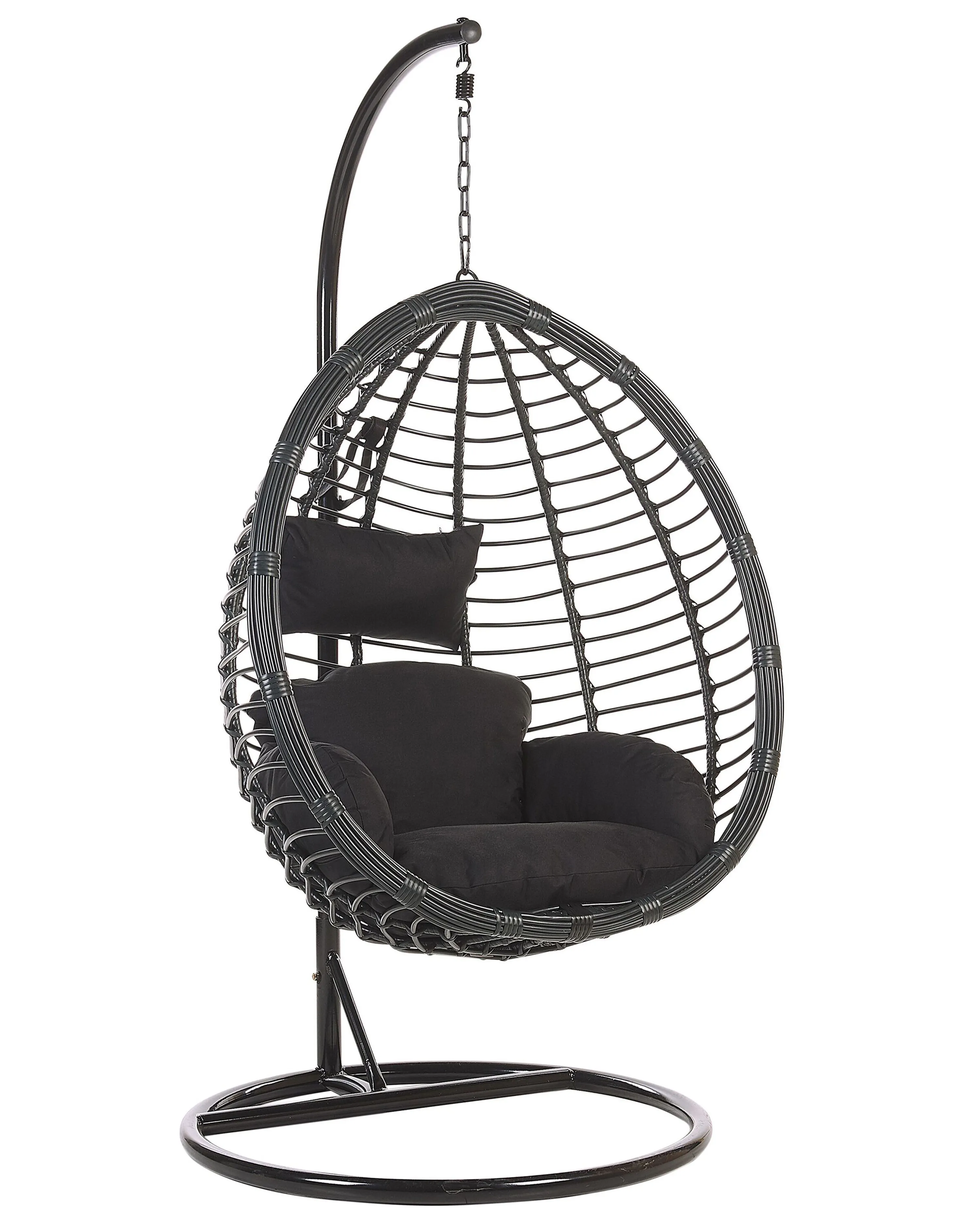 Hanging Chair TOLLO PE Rattan Black