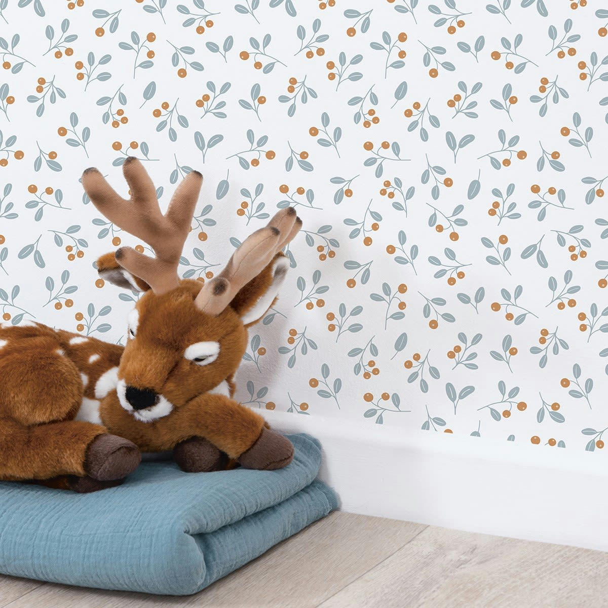 JORO - Papier peint berries blanc