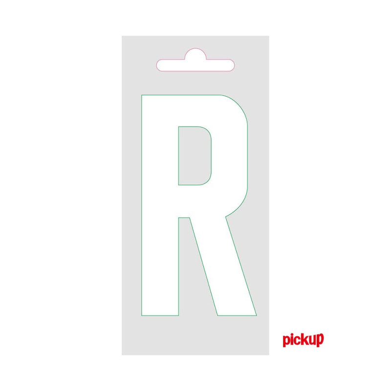 Lettre R adhésive blanche 9 cm PICKUP