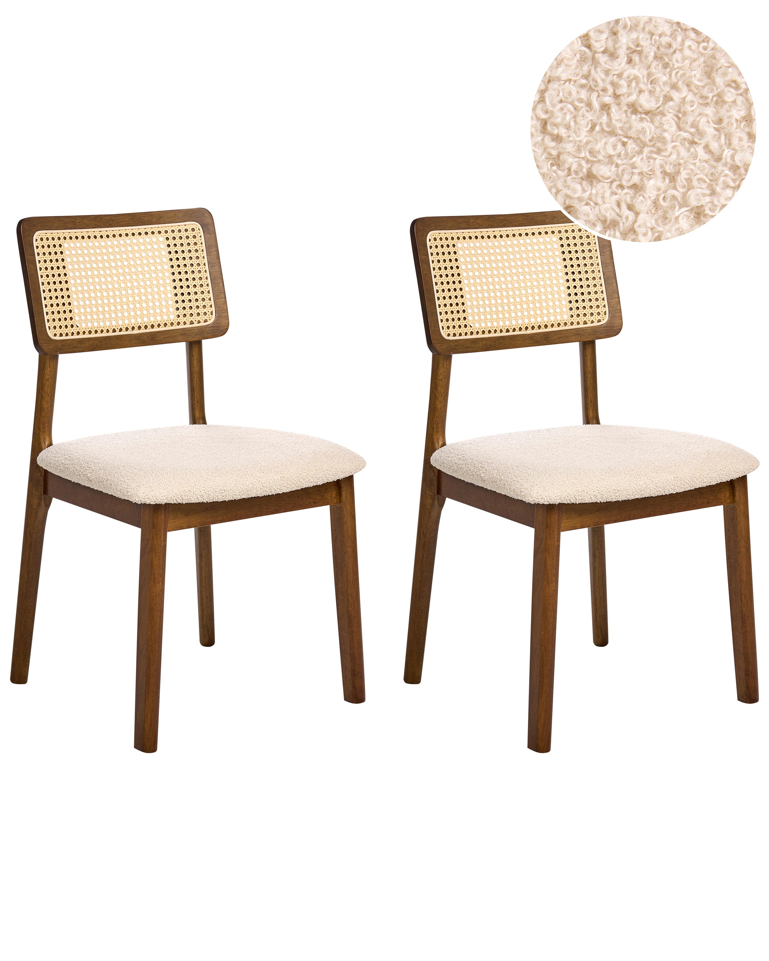Set of 2 Dining Chairs EMBAR Wood Brown