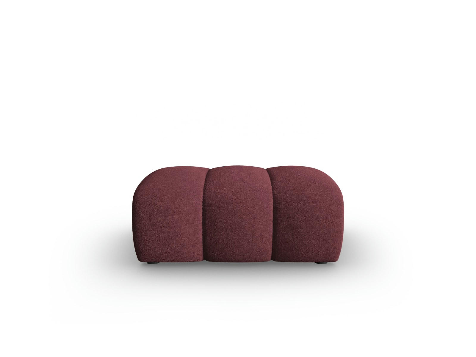 LUPINE - Pouf 1 place en tissu chenille bordeaux