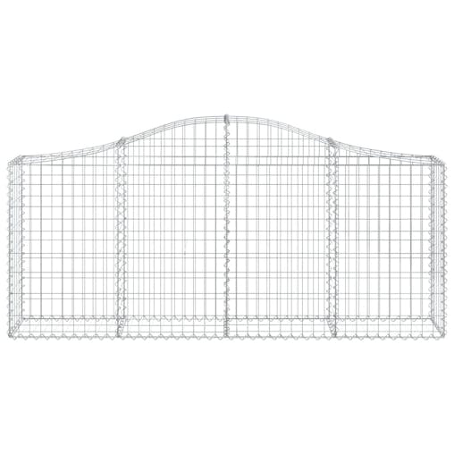 NNEVL Arched Gabion Baskets 3 pcs 200x30x80/100 cm Galvanised Iron