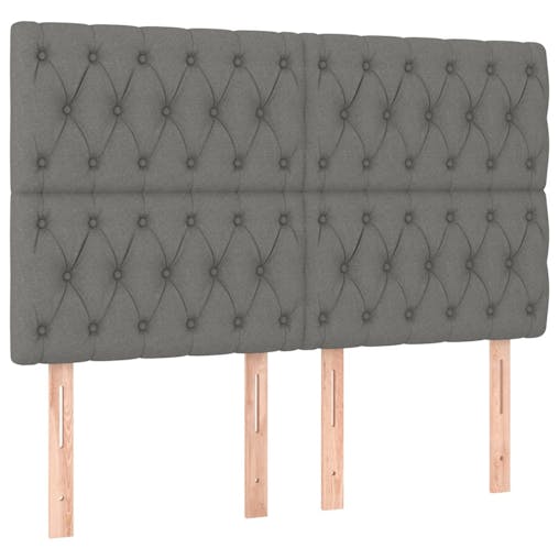 NNEVL Headboards 4 pcs Dark Grey 80x7x78/88 cm Fabric