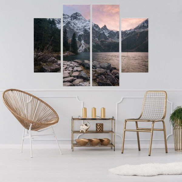 Obraz 4-Częściowy Górski PEJZAŻ Natura 3D 80x60cm