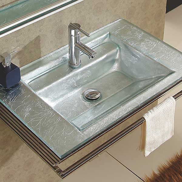 Lavabo en verre Opal - Coloris Argent