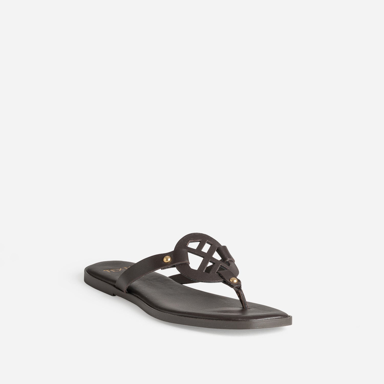 Mule-tong TEXTO marron cuir