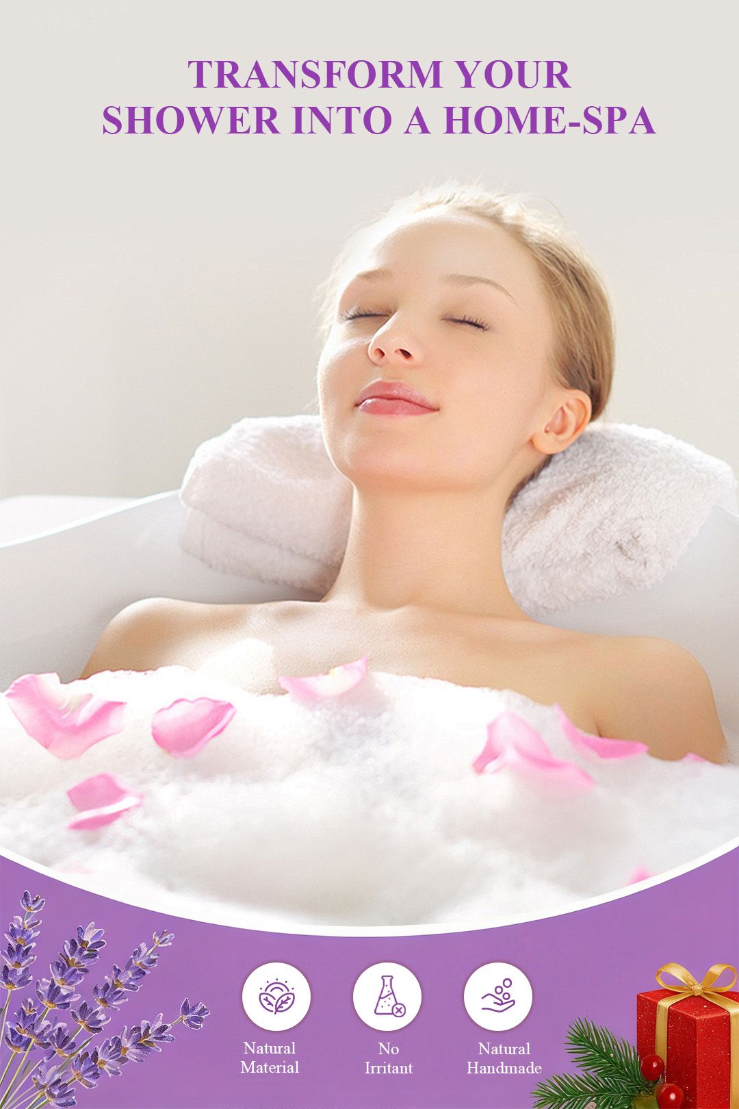 The hot sale Lavender Aroma Shower Tablets 14 Pieces