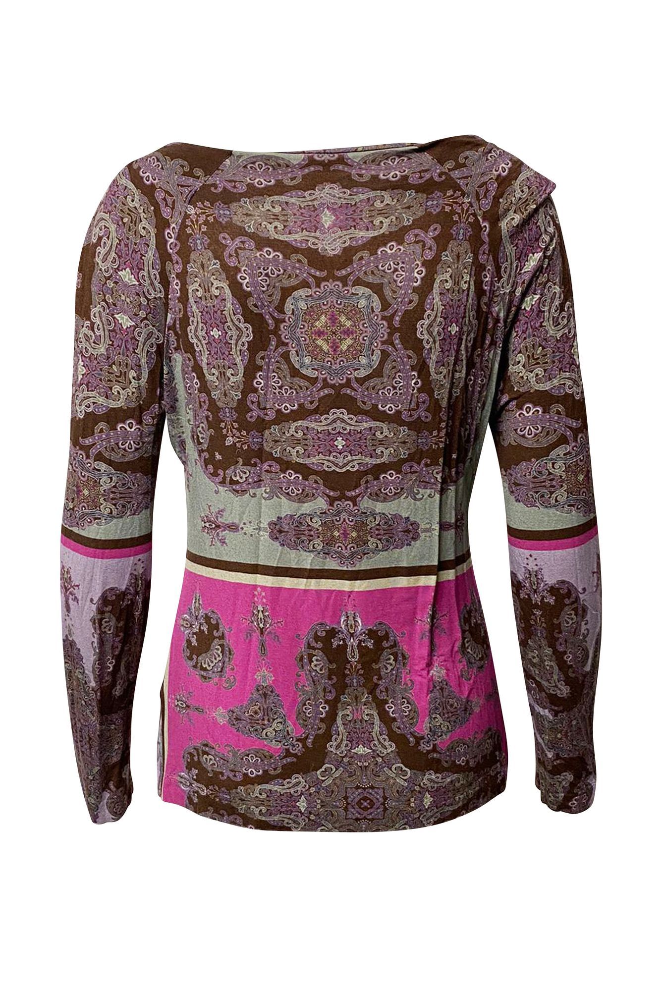 Etro Preloved Paisley Print Top in Multicolor Silk
