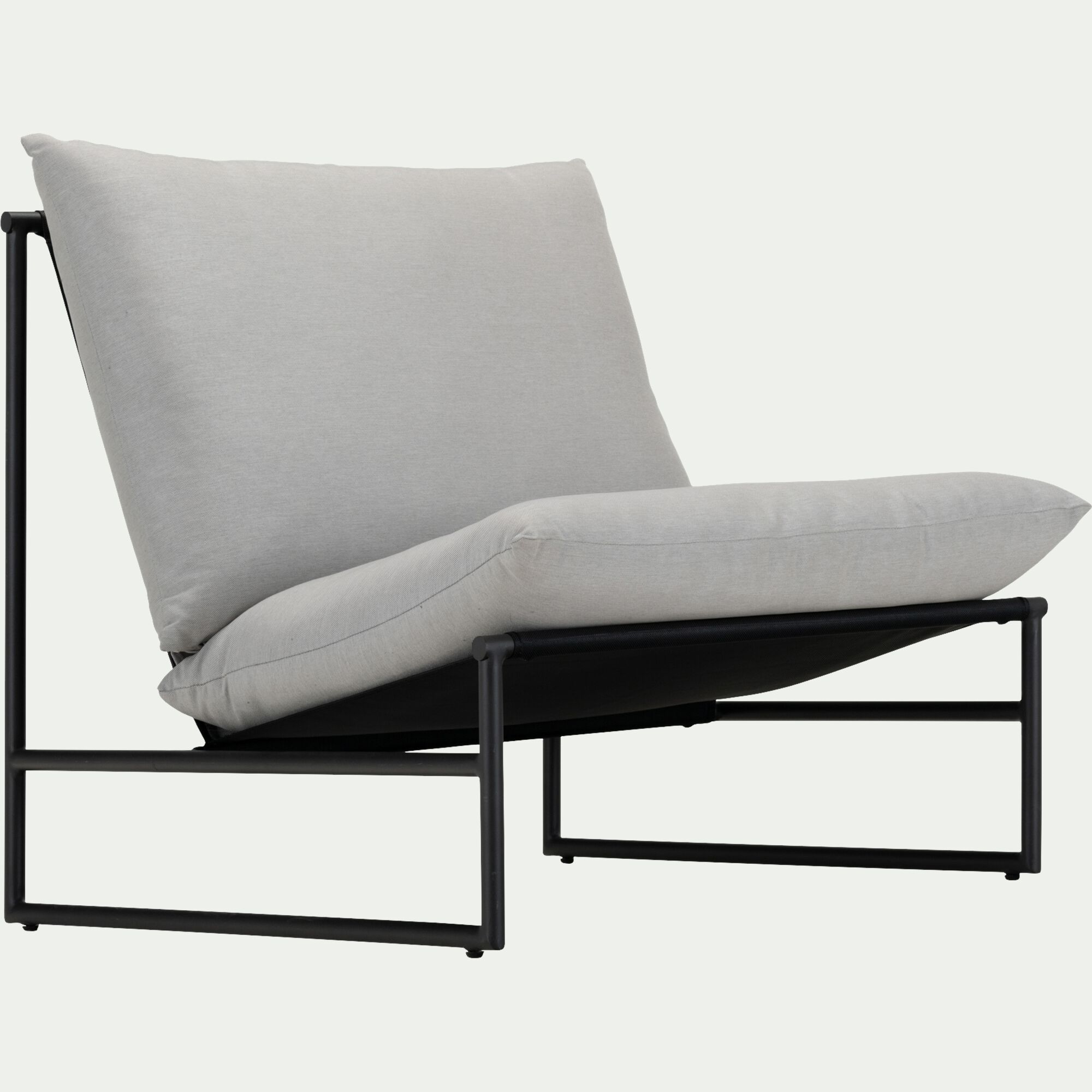 LANTA - Fauteuil de jardin en aluminium - noir