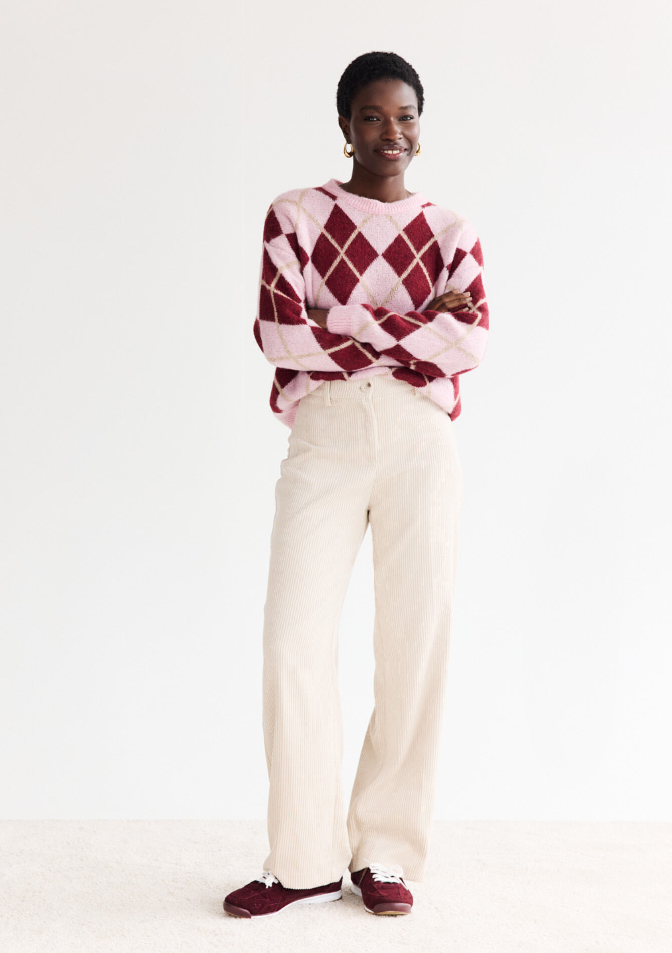 Flared broek in ribfluweel