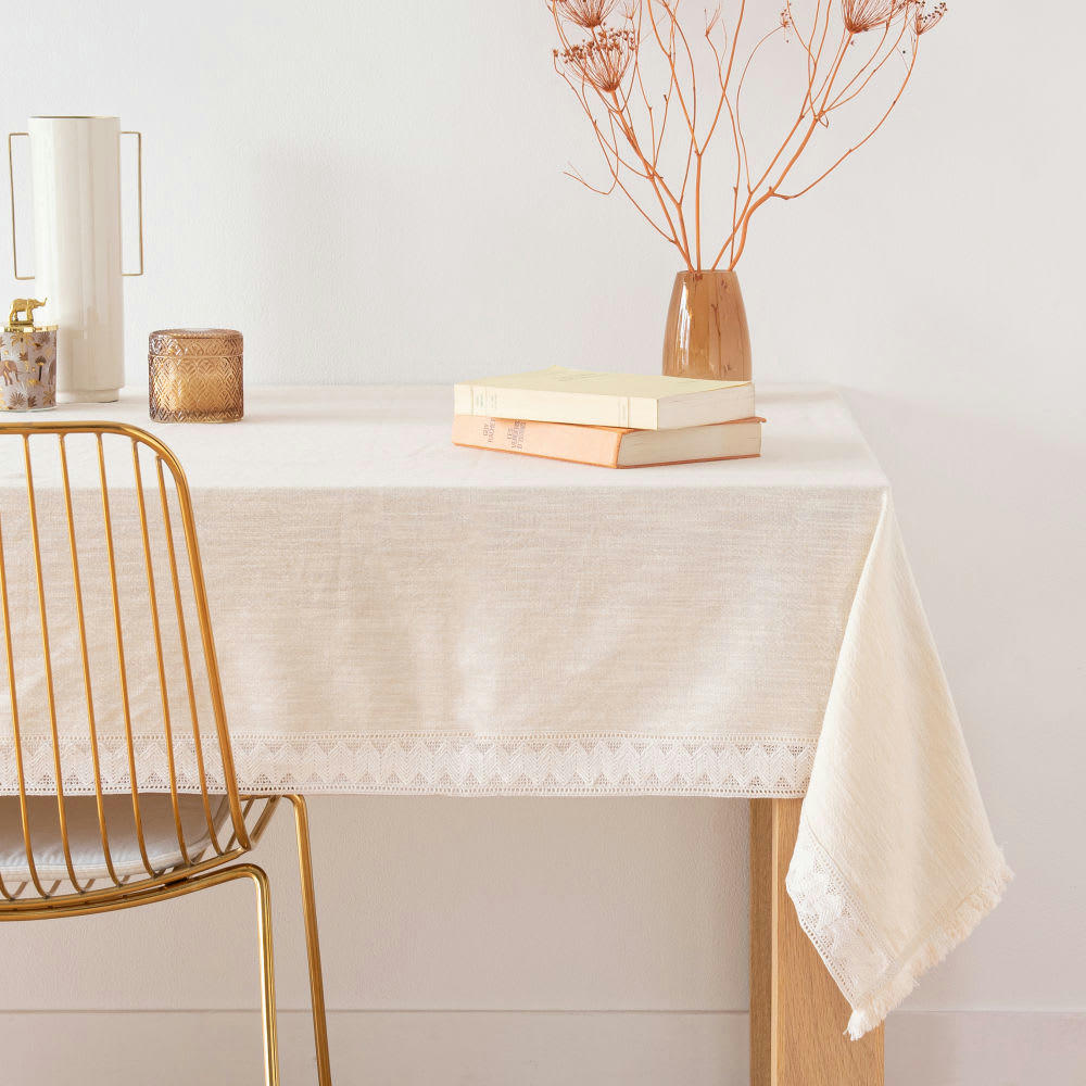 MAGDI - Nappe en coton écru 150x250