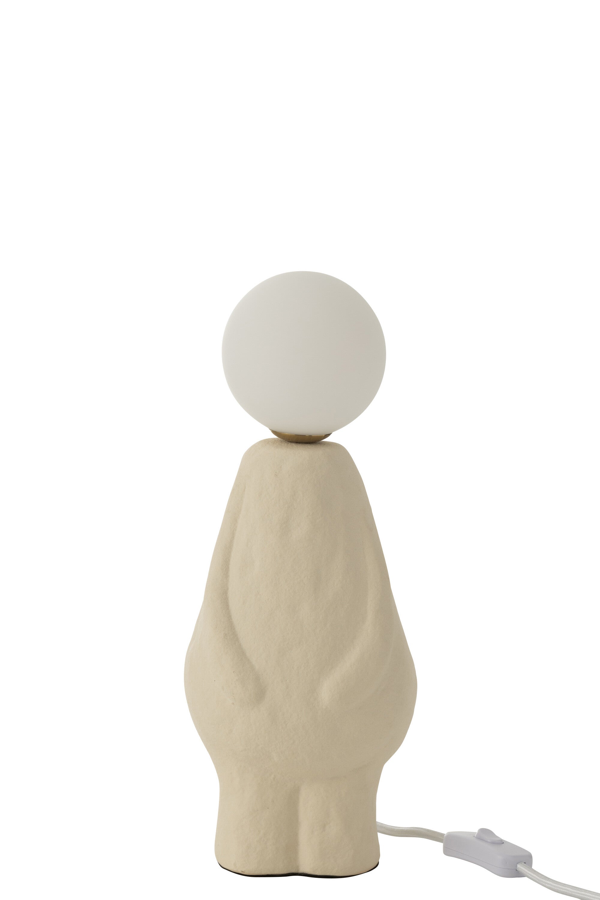 J-Line tafellamp Globe - glas/keramiek - beige
