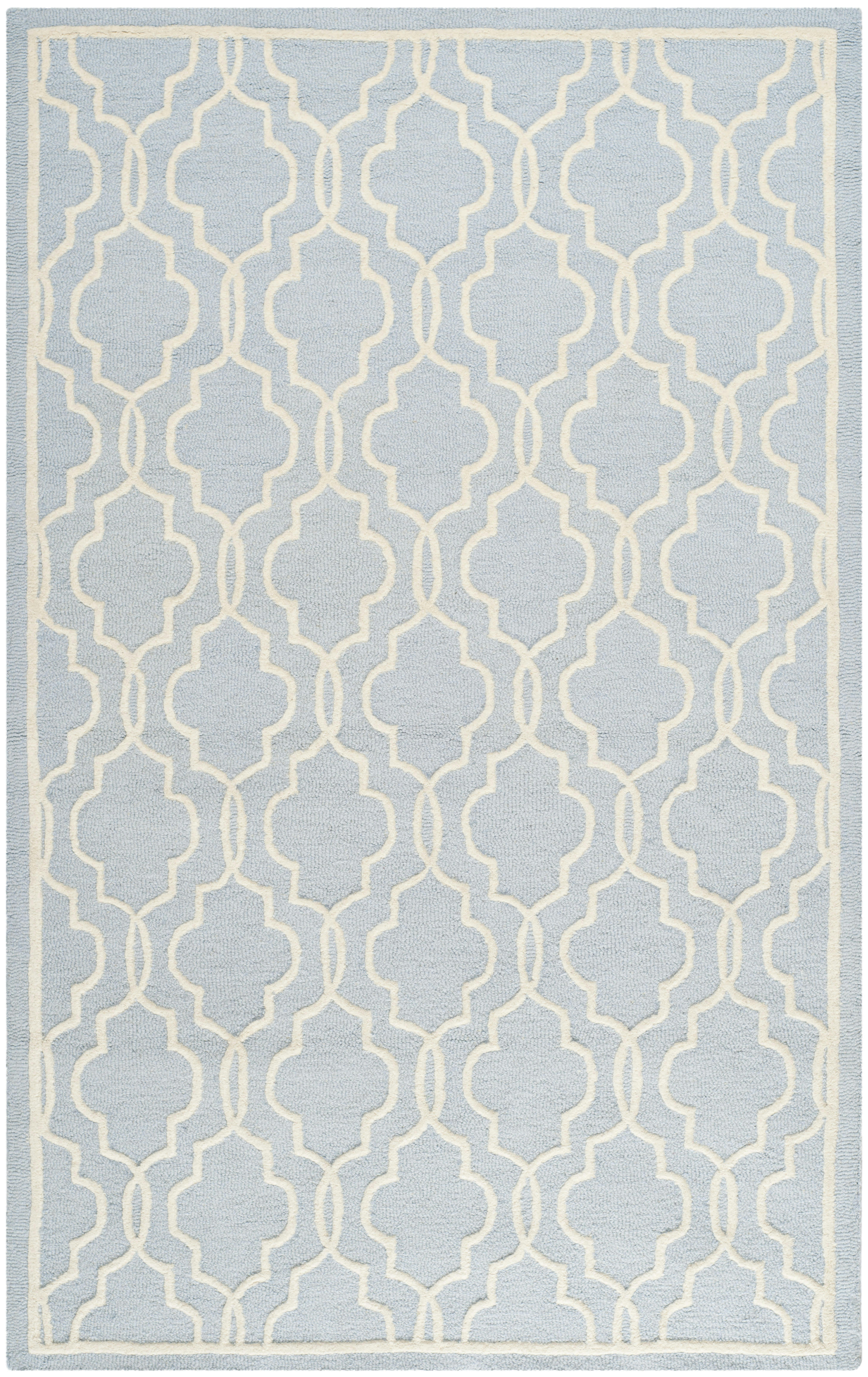 CAMBRIDGE - Tapis de salon interieur en bleu clair & ivoire, 122 x 183 cm