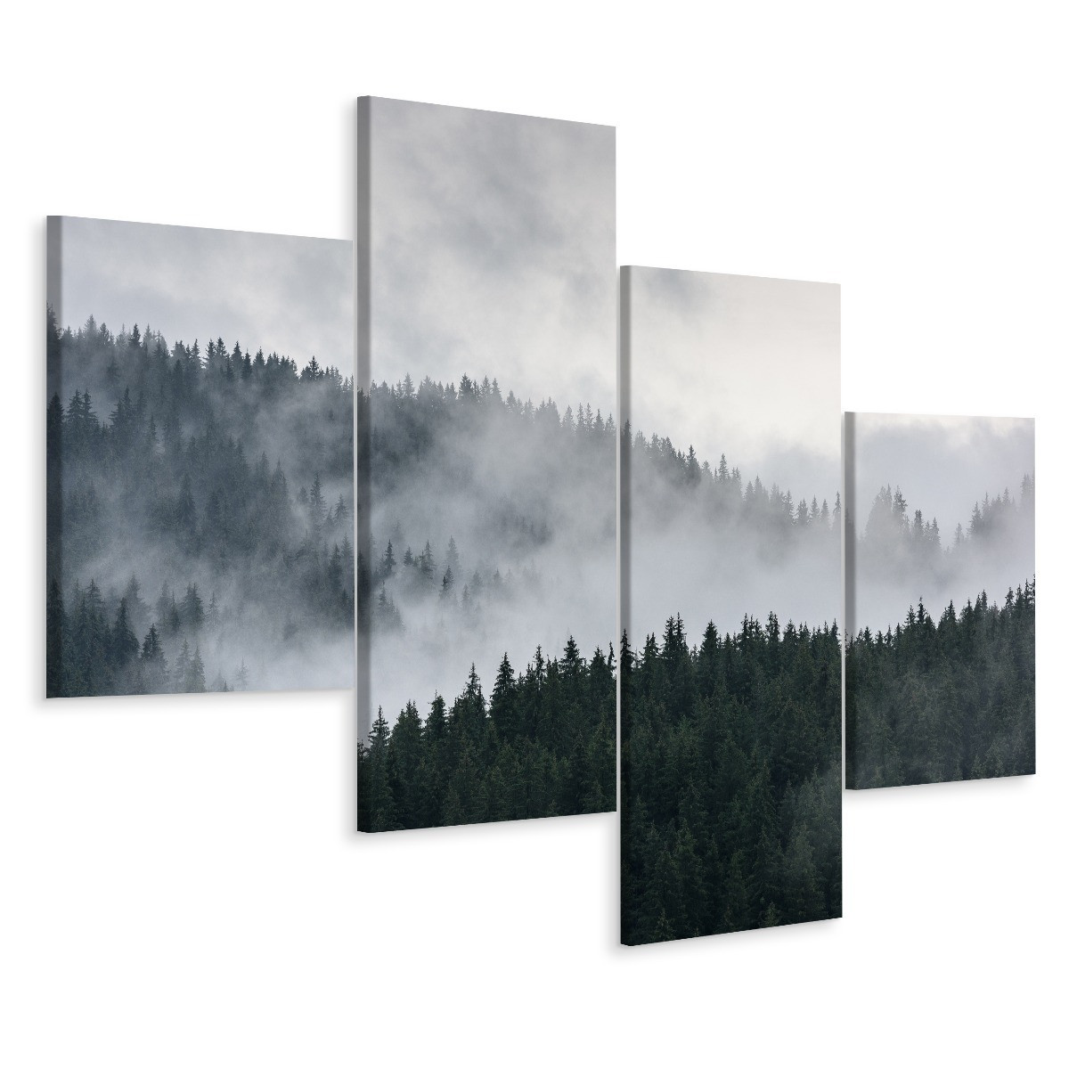 Obraz 4 Częściowy Leśny PEJZAŻ 3D Natura 80x50cm