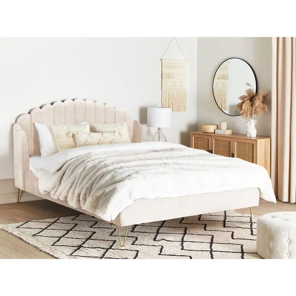 AMBILLOU - Tweepersoonsbed - Goud - 180 x 200 cm - Fluweel